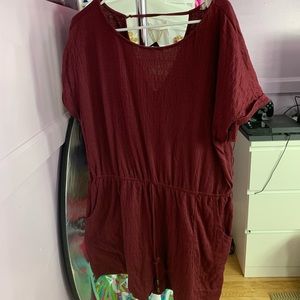 Short sleeve burgundy romper SZ. XXL by EYESHADOW